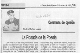 La posada de la poesía  [artículo] Marino Muñoz Lagos.