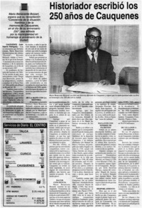 Historiador escribió los 250 años de Cauquenes