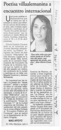 Poetisa villaalemanina a encuentro internacional  [artículo].