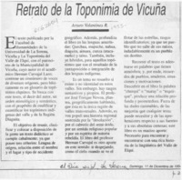 Retrato de la toponimia de Vicuña  [artículo] Arturo Volantines R.