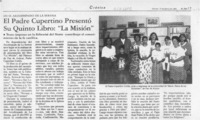 El Padre Cupertino presentó su quinto libro, "La Misión"  [artículo].