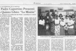 El Padre Cupertino presentó su quinto libro, "La Misión"  [artículo].