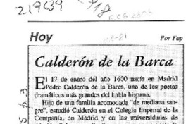 Calderón de la Barca  [artículo] Fap.