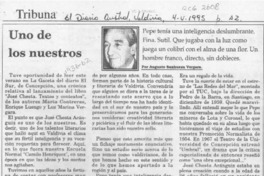Uno de los nuestros  [artículo] Augusto Sanhueza Vergara.