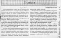 Frontera  [artículo] Juan Gabriel Araya.