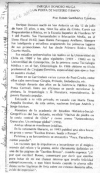 Enrique Donoso Muga, un poeta de nuestro tiempo