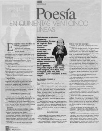 Poesía en quinientas veinticinco líneas  [artículo] Claudia Pelegri Sutter.