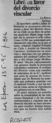 Libro en favor del divorcio vincular