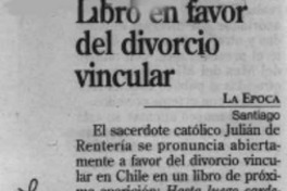 Libro en favor del divorcio vincular
