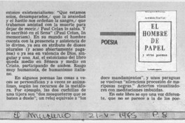 El hombre de papel y otros poemas  [artículo] Luis Vargas Saavedra.