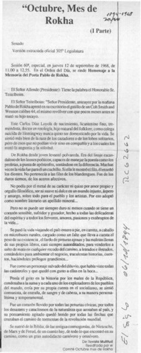 Octubre, mes de Rokha  [artículo].