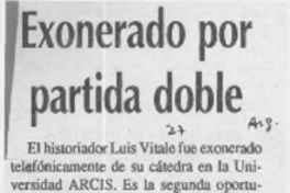 Exonerado por partida doble  [artículo].