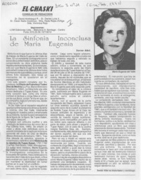 La sinfonía inconclusa de María Eugenia  [artículo] Xavier Albó.