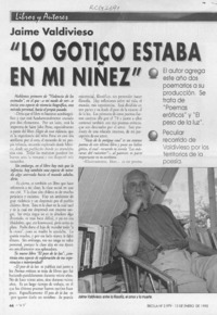"Lo gótico estaba en mi niñez"  [artículo] Alexis Figueroa.