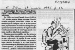 Continuidad del viaje  [artículo] Fernando Quilodrán.