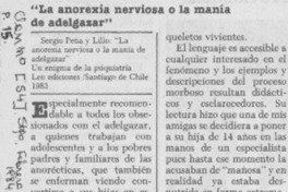 "La anorexia nerviosa o la manía de adelgazar"