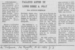 Fallecido autor de libro sobre Arturo Prat