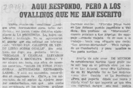 Aquí respondo, pero a los ovallinos que me han escrito