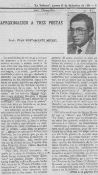 Aproximación a tres poetas