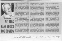 Relatos para todos los gustos  [artículo] Hugo Montes.