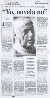 "Yo, novela no"