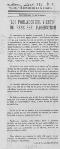 "Los poblados del viento" de René Peri Fagerstrom