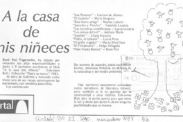 "A la casa de mis niñeces"