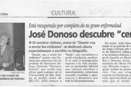 José Donoso descubre "cementerio"  [artículo].