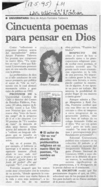 Cincuenta poemas para pensar en Dios  [artículo].