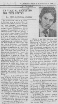 Un viaje al encuentro con tres poetas