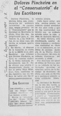 Dolores Pincheira en el "Conversatorio" de los escritores