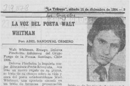 La voz del poeta Walt Whitman