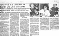 Telenovela o la dificultad de escribir una obra coherente