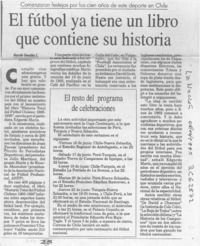 El fútbol ya tiene un libro que contiene su historia  [artículo] Marcelo González C.