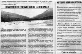 Discurso (Petrouve) desde el río Baker