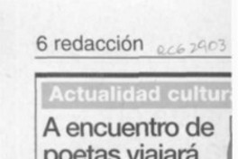 A encuentro de poetas viajará Luis Osses G.  [artículo].