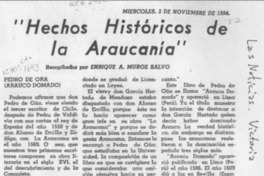 "Hechos históricos de la Araucanía"  [artículo] Enrique A. Muñoz Salvo.