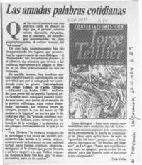 Las amadas palabras cotidianas  [artículo] Luis Uribe.