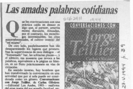 Las amadas palabras cotidianas  [artículo] Luis Uribe.