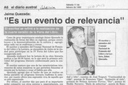 "Es un evento de relevancia"  [artículo].