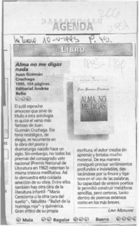 Alma no me digas nada  [artículo] Lina Meruane.