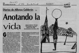 Anotando la vida  [artículo] Jaime Valdivieso.