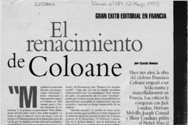 El renacimiento de Coloane  [artículo] Claudia Donoso.