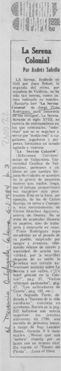 "La Serena colonial"