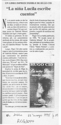 "La niña Lucila escribe cuentos"  [artículo] F. Q.