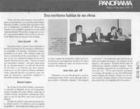 Tres escritores hablan de sus obras  [artículo].