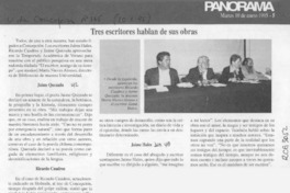 Tres escritores hablan de sus obras  [artículo].