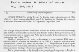 La división político-administrativa de Chile, 1541-1811  [artículo] Javier Barrientos Grandón.