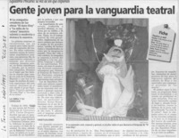 Gente joven para la vanguardia teatral  [artículo] Yolanda Montecinos.