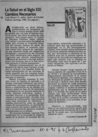 La salud en el siglo XXI, cambios necesarios  [artículo] Cristóbal Camino M.